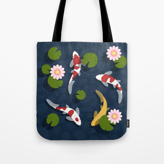 Japanese Koi Fish Pond Tote Bag