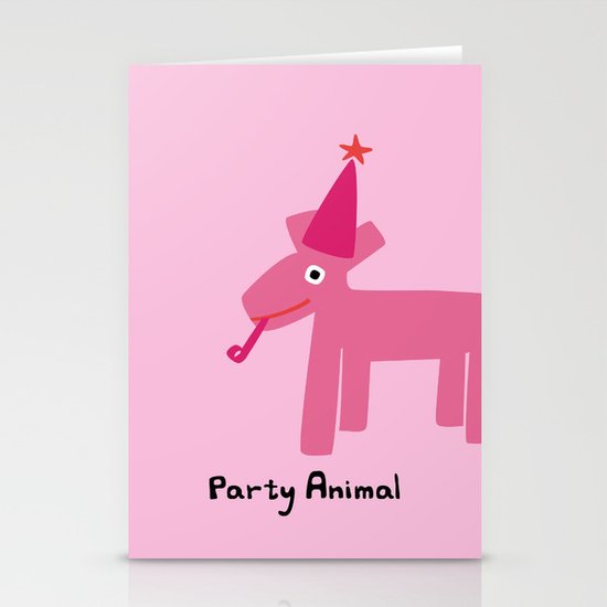 Party Animal-Pink Stationery Cards