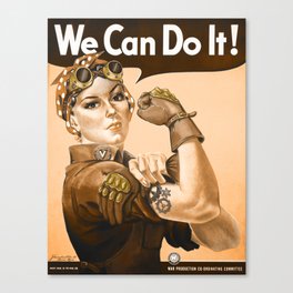 Steampunk Rosie The Riveter "We Can Do It!" Canvas Print