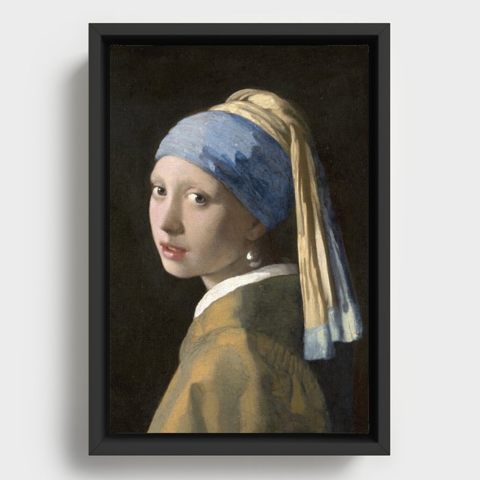 Girl with a Pearl Earring by Johannes Vermeer Framed Canvas
