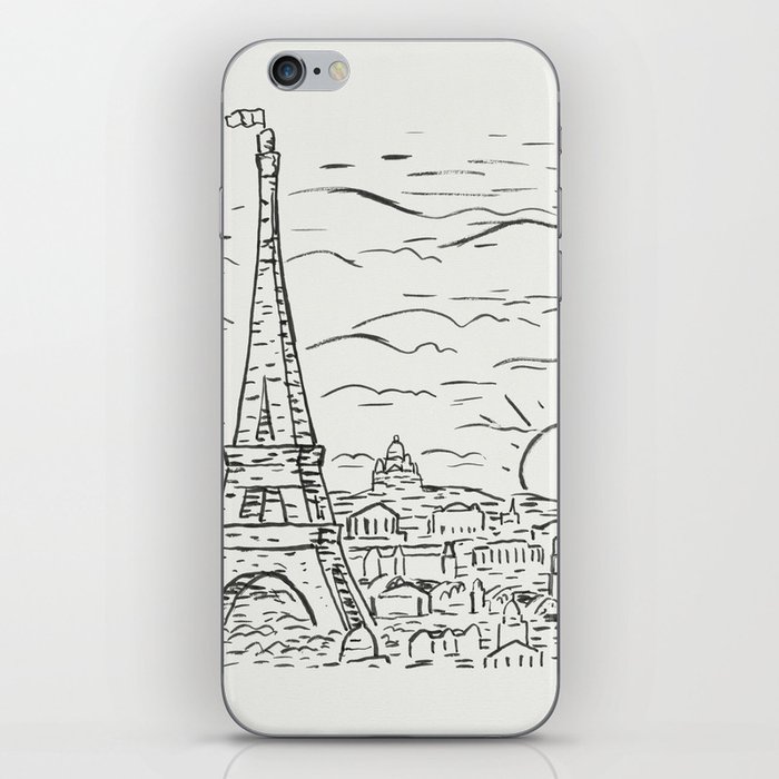 View of the Eiffel Tower in Paris iPhone Skin