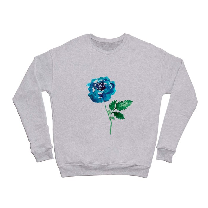 Painterly Rose - in Blue Crewneck Sweatshirt