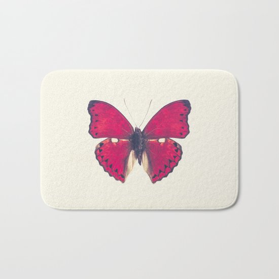 Red Butterfly Bath Mat