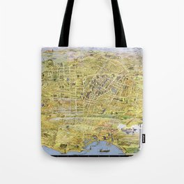 Map of Los Angeles - California - 1932 vintage pictorial map Tote Bag