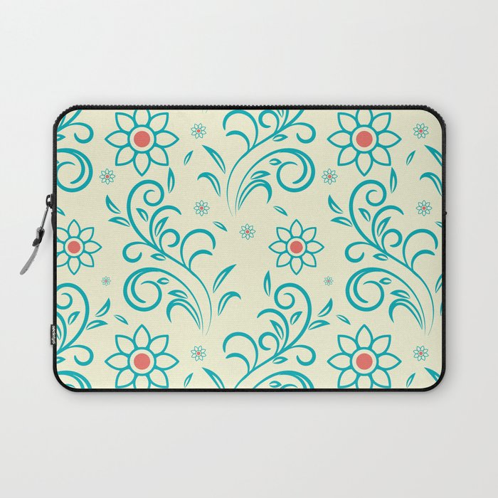 Duotone floral pattern_Cornsilk Laptop Sleeve