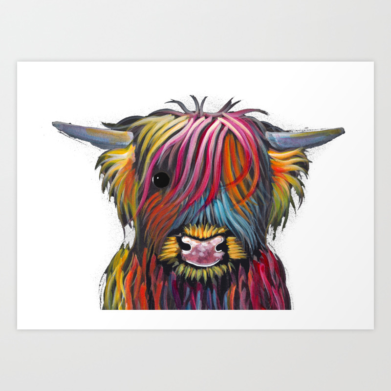 HIGHLAND COW PRINTS SCOTTISH from Painting TaRTaN BoLLY P SHiRLeY MacARTHuR
