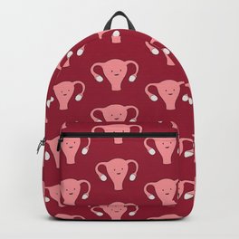 Patterned Happy Uterus in Red Backpack | Puberty, Teenagegirl, Medicalart, Woman, Humanbody, Giftsfordoctor, Giftsforher, Feminist, Obgyn, Periodblood 