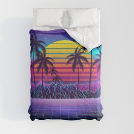 Radiant Sunset Synthwave Comforter
