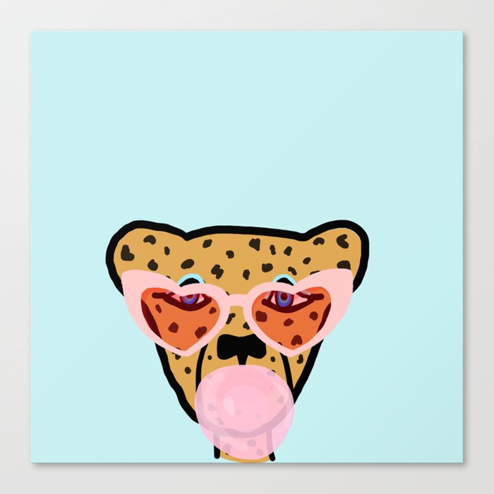Bubble Gum Cheetah Canvas Print