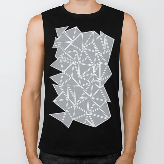 Shattered Ab Grey and White Biker Tank