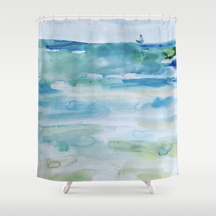 Miami Beach Watercolor #1 Shower Curtain