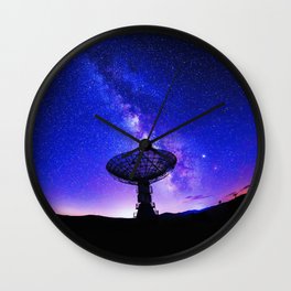 VLA Radio Telescope: Milky Way, night Wall Clock