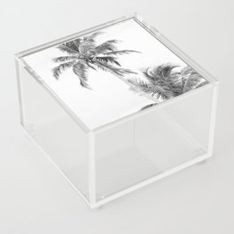 Floridian Palms Black & White #1 #tropical #wall #art #society6  Acrylic Box