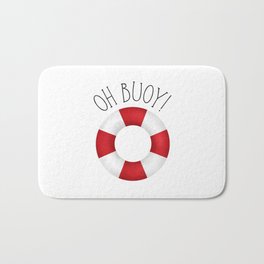 Oh Buoy! Bath Mat | Funny, Graphic Design, Typography, Ocean, Ohboy, Drawing, Ohbuoy, Illustration, Comic, Beach 