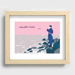 Woman by the sea Recessed Framed Print