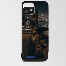 Brooklyn Bridge and Manhattan skyline at night in New York City iPhone Card Case