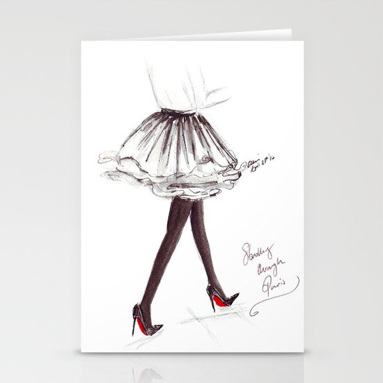 Watercolour Fashion Illustration Titled Strolling Through Paris