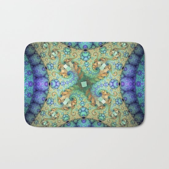 Never ending patterns with spirals and orbs Bath Mat