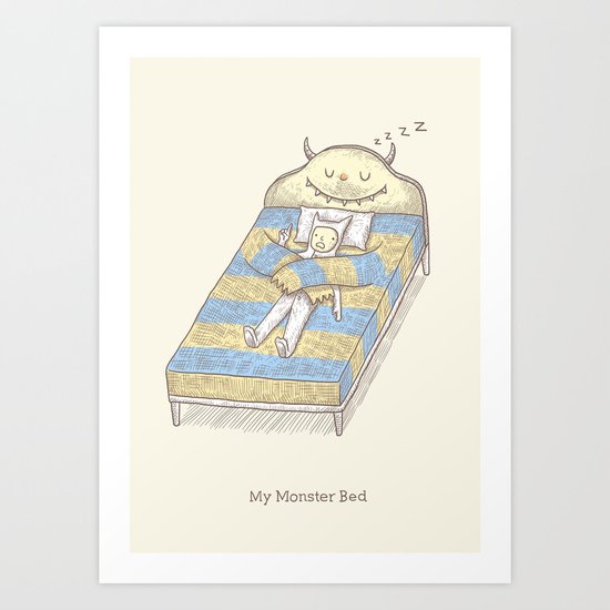 My Monster Bed Art Print