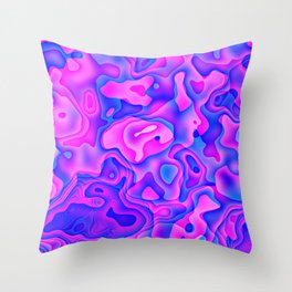 Liquid pink blue texture Throw Pillow
