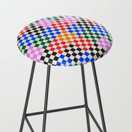 Colorful Checkered Pattern Bar Stool