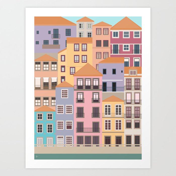 Colorful Porto, Portugal Art Print