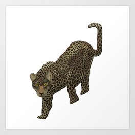  digital painting of a leopard in shades of brown Art Print
