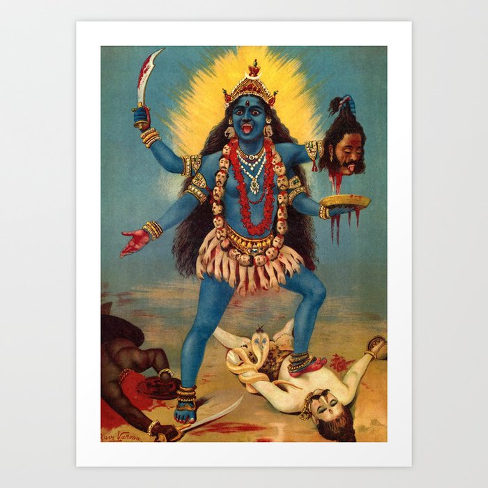 Goddess Kali by Raja Ravi Varma Art Print