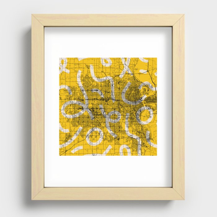 Omaha, USA - City Map Drawing Recessed Framed Print