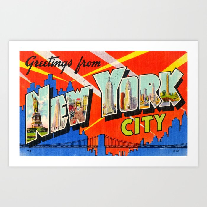 Greetings From New York City Art Print