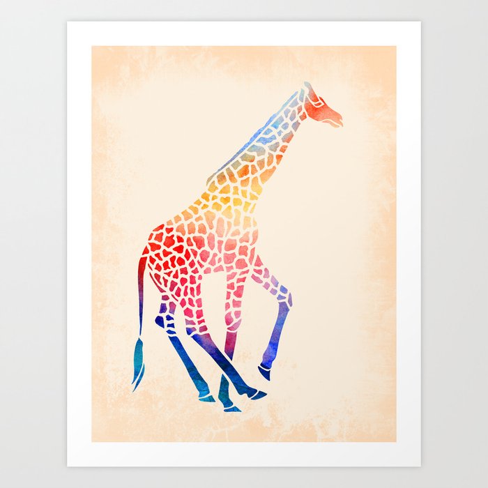 Watercolor Giraffe Art Print