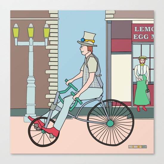 Steampunk Stovepipe Hat Biker Canvas Print