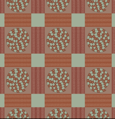 Patchwork Spirals in Earthy Colors