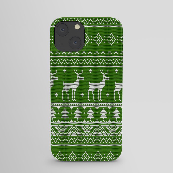 Green reinder jumper iPhone Case