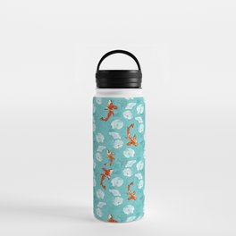 Waterlily koi in turquoise Water Bottle
