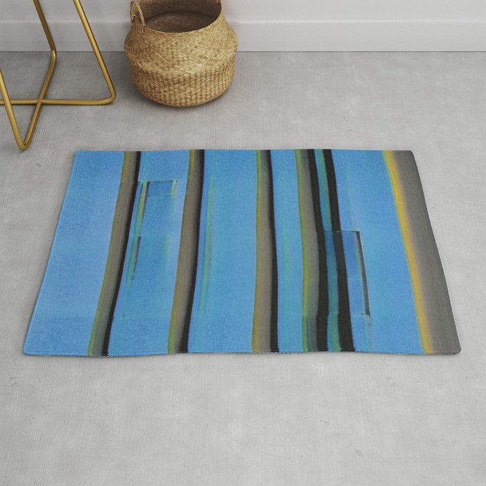 Harbor blues, beyound the pier.  Rug