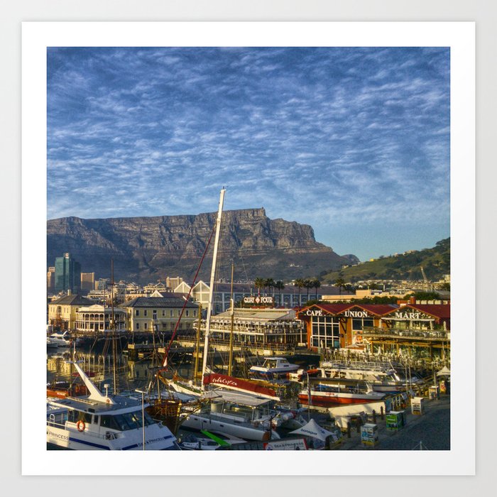 South Africa Photography - Boats Parked At The South African Docks Art Print