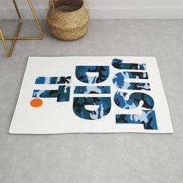 JUST DID IT. blue camo Rug