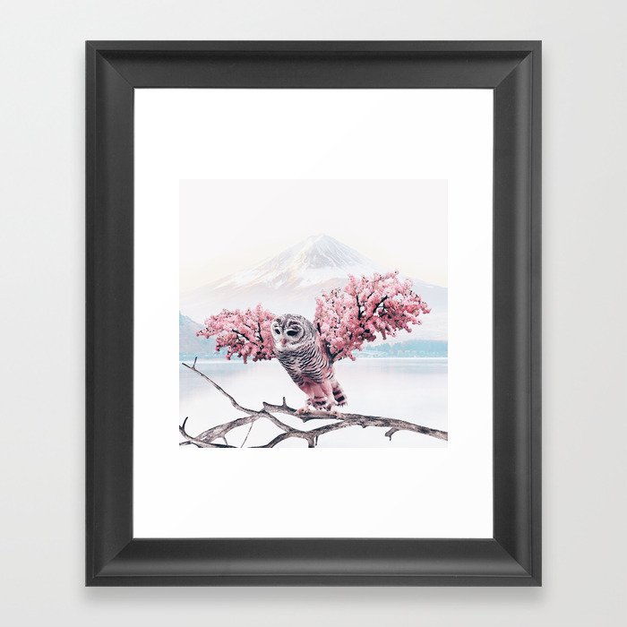 Sakura Owl Framed Art Print