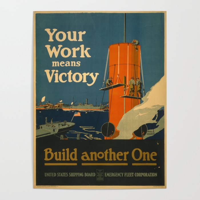 Vintage poster Your Work Means Victory Poster by Vintage Images