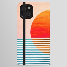 Minimalist Sunset 2 in Orange and Blue iPhone Wallet Case