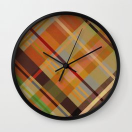 Colorful Plaid #2 Wall Clock