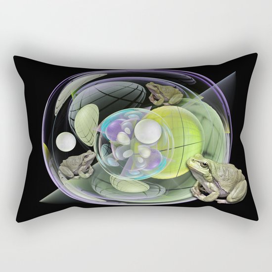Froggies in a water bubble Rectangular Pillow