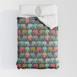 baby elephants and flamingos Comforter