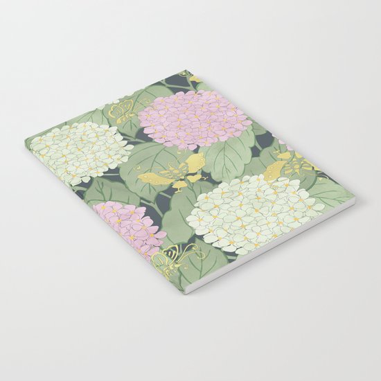 Hydrangeas and Butterflies - Such A Perfect Summer Day Notebook