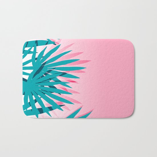 Dissed - memphis retro vintage neon pink pastel ombre trendy girl gift for hipster urban beach goer Bath Mat