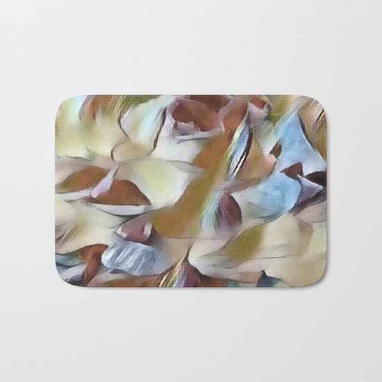 Heavenly Rose Petals Abstract - Taupe Bath Mat