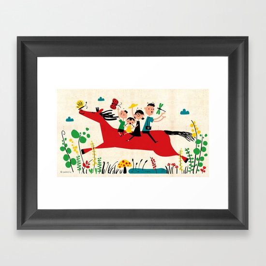 happy horse Framed Art Print