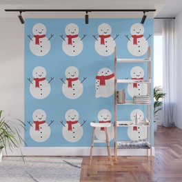 Snowman and Snow Owl Wall Mural