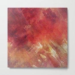 Abstract in red, ocher and white Metal Print